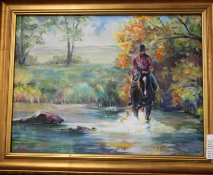 irene man riding horse painting